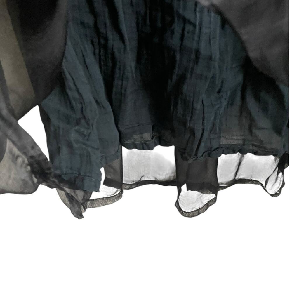GoldStar Women Maxi Skirt Black Chiffon Overlay Adjustable Whimsigoth Fairy Y2K - Picture 5 of 13